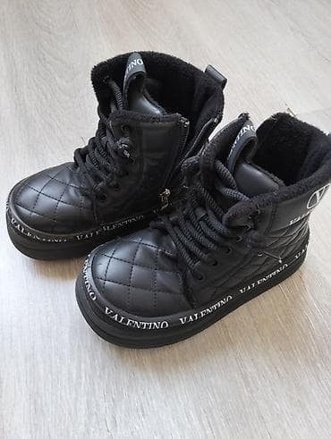 batinki: Valentino uşaq qış botları - Rəng: qara - Üst material: tikişli — 8
