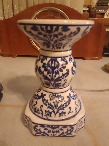 qapi dekoru: Məhsul: Keramik şamaltı/ətir lampası Təsvir: - Zərif ağ keramikadan — 1