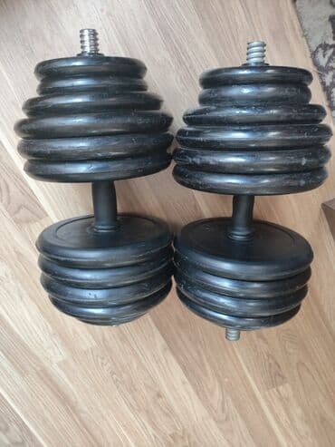 Маски, очки: Резиновые Гантели, Вес: 40 кг, Б/у — 1