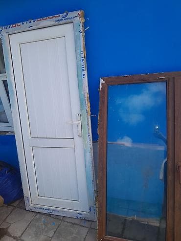 hazir perde: İşlənmiş İkiqat şüşə paketi Plastik pəncərə, Еni: 120 sm, Uzunluğu: 140 sm — 2