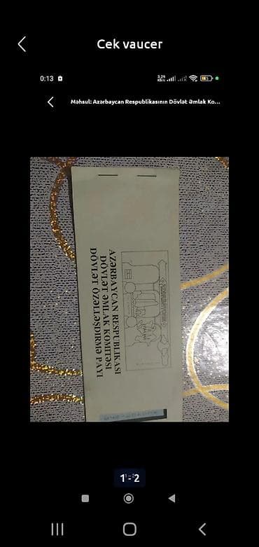 Velosipedlər: Məhsul: Azərbaycan Respublikasının Özəlləşdirmə çeki (çek vauçer) — 1
