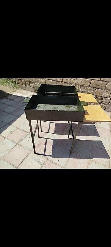 manqal şiş: İki bölməli metal manqal/şiş qabı - Material: qalın metaldan — 3