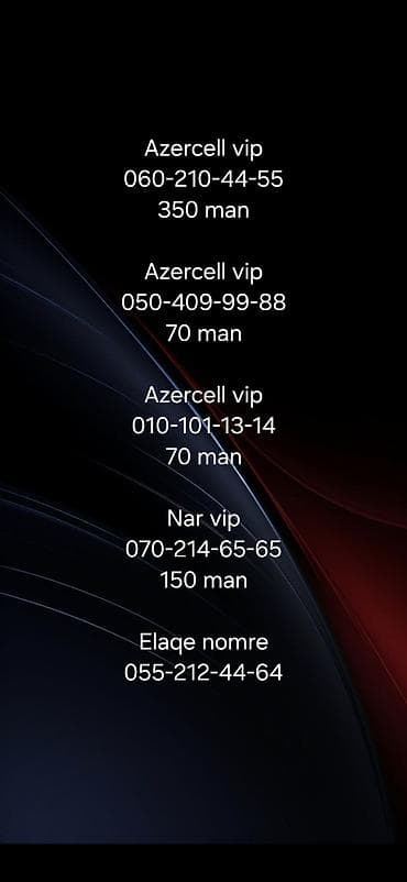 Nömrə: ( 070 ) ( 2146565 ), Yeni — 1