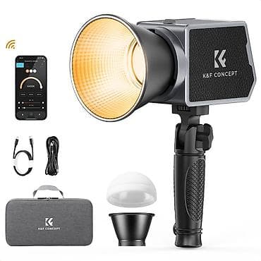 video reqistrator: K&F Concept portativ LED studiya işıqlandırma dəsti - Güclü COB — 1