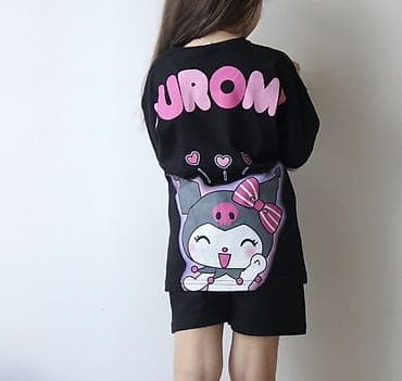 Uşaq geyim dəsti – qısaşalvar və köynək - Rəng: qara - Üzərində