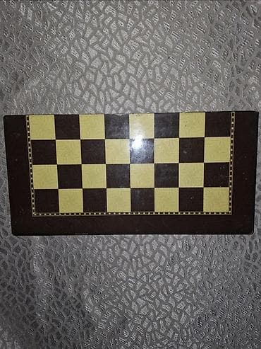 Taxta tavla şahmat dəsti - şahmat nərd taxtası bir dənə qara daşı itib