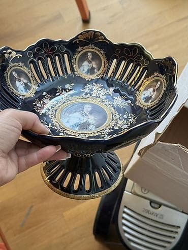 Porcelan ayaqlı meyvə/qənnadı qabı - Material: yüksək keyfiyyətli — 1