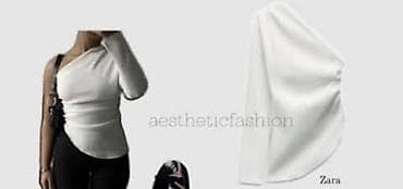 - Məhsul: Asimmetrik birqollu bluz - Rəng: Tünd mavi (şəkildə) - — 2