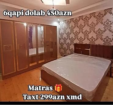 kahı: Yataq otağı dəsti: - 6 qapılı şkaf – 450 AZN • Geniş saxlanma — 1