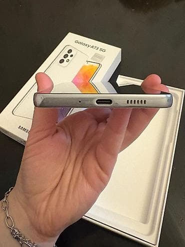 telefon 60 azn: Samsung Galaxy A73 5G, 128 GB, rəng - Ağ, İki sim kartlı — 6