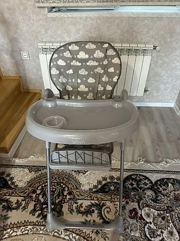 Uşaq yemək stulu – VAVA brendi, boz rəng - Rahat və sabit — 3