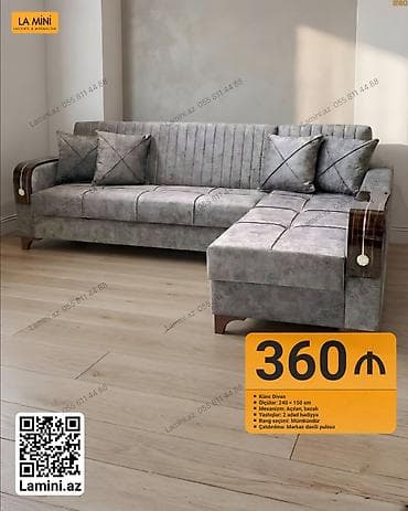 Künc divan – La Mini - Ölçülər: 240 × 150 sm - Mexanizm: açılan — 1