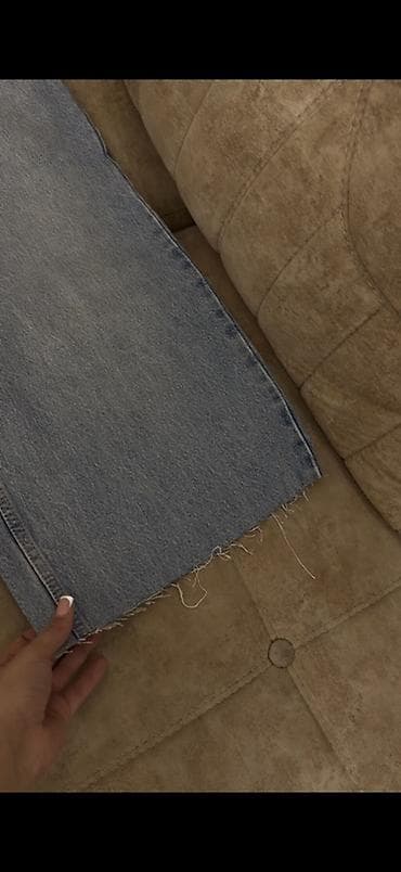 Другое: Jordan Crew mavi denim şalvar - Klassik açıq mavi rəng, təbii solğun — 3