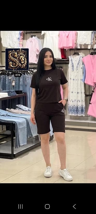 a kəsim donlar: Qadınlar üçün rahat sport dəst - 2 hissəli komplekt: qısa qollu — 1
