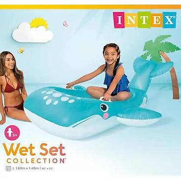 hovuz kredit: 🐋 Intex Mavi Balina – Premium Şişmə Hovuz Yatağı (168x140 sm) Yay — 1