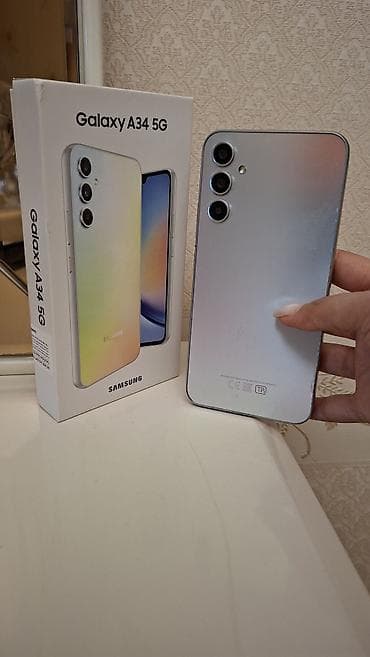 galaksi electronics: Samsung Galaxy A34 5G, 128 GB, rəng - Gümüşü, Barmaq izi, Face ID — 1