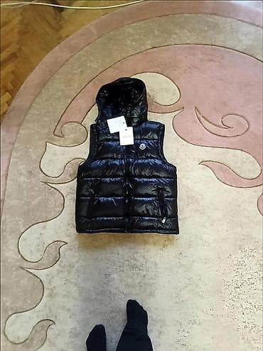jiletler kisi ucun: Moncler kişi şişmə jileti – qara rəng - Parlaq, suya davamlı xarici — 1