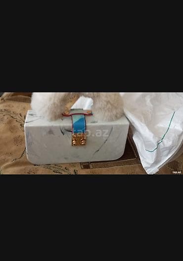 kişi aksessuarları: Mərmər naxışlı qutu formalı çanta - Material: sərt korpus, mərmər — 1