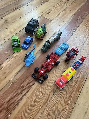 yükləyici traktor: Uşaq oyuncaq nəqliyyat dəsti - Müxtəlif növlərdən ibarət 12 ədəd — 2