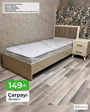 islenmis matras: Çarpayı – 90×200 sm - Mexanizm: açılmayan, bazasız - Sıyırma — 1