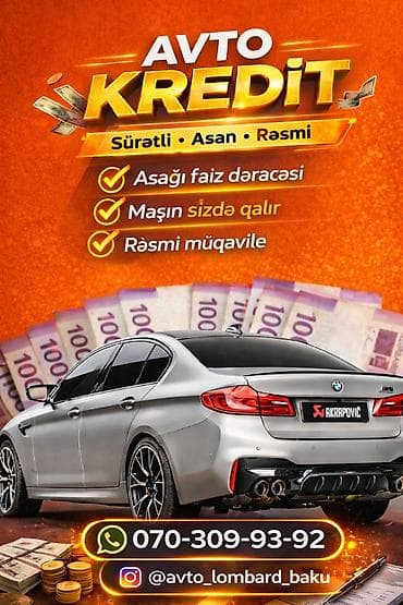 Xidmət: Avto kredit Təsvir: - Sürətli, asan və rəsmi rəsmiləşdirmə -