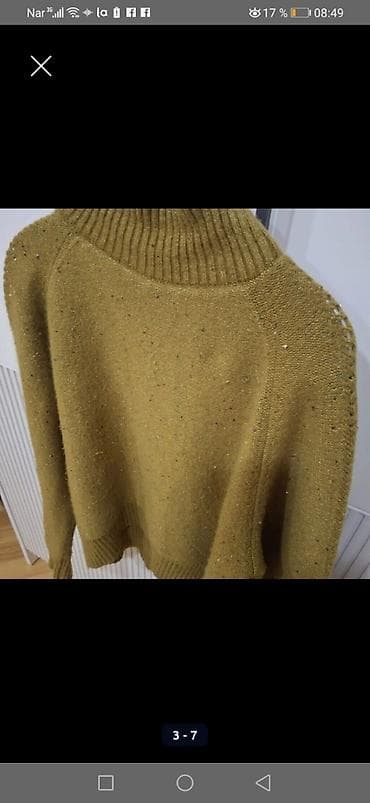 alt pal: Qadın sviteri - Rəng: Xardal/sarı-yaşıl ton - Model: Yarımbalıqçı — 9