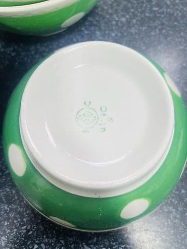 kəndir: Kasalar, 12 ədədli dəst, rəng - Yaşıl, Keramika, SSRİ — 3