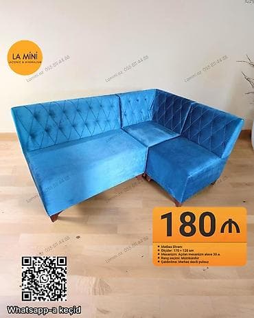 Künc divan, Mətbəx üçün, Vеlur parça, Açılan