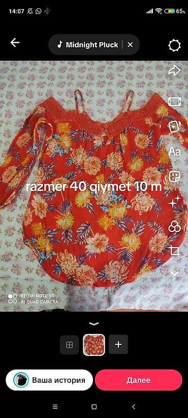 Qadın geyim dəsti - Qırmızı çiçəkli bluz: nazik, nəfəsalan parça lalafo.az -da Qadın geyim dəsti - Qırmızı çiçəkli bluz: nazik, nəfəsalan parça