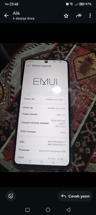 mobil nomreler: Huawei Nova 10 SE, 128 GB, rəng - Gümüşü — 2