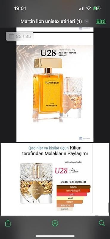 Martin Lion unisex ətirləri - müxtəlif ətirlər təklif edir. Hər bir