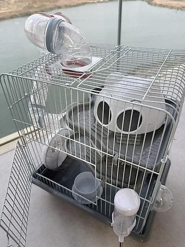 hamster satış: Hamster üçün çoxmərtəbəli qəfəs və aksesuar dəsti hamisi bir yerde — 3