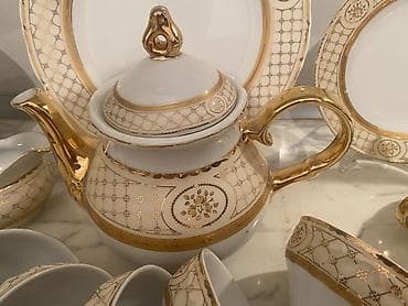 samovar cay: Çay dəsti, rəng - Ağ, Farfor — 2