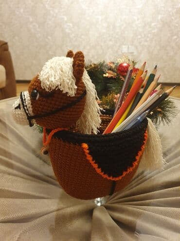 uşaq bayram geyimləri: Əl işi toxuma “qar adam” formalı çoxməqsədli təşkilatçı/mişka qabı — 10