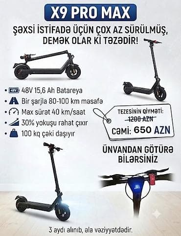 Elektrik nəqliyyatı: Model: X 9 Pro Max Ciddi alıcıya mütləq endirim olunacağ gül kimi — 8