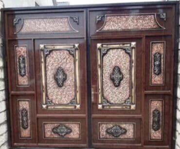 жер тошок: Железо Дворовые ворота, Распашные, 3 м, Механические, С дверью, цвет - Голубой, Нет кредита, Платная установка, Платная доставка — 67