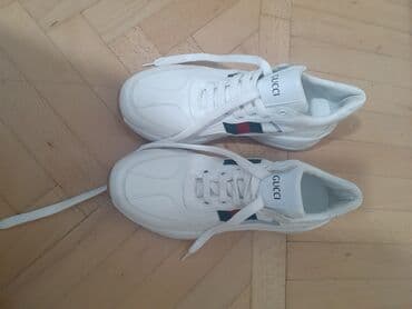 klassik kişi çəkmələri: Məhsul: Gucci ağ krossovkalar - Model: Ağ “dad sneaker”/chunky — 3