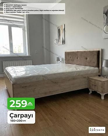 Çarpayı – 160×200 sm - Mexanizm: açılmayan, bazasız - Komplekt: 1 — 1