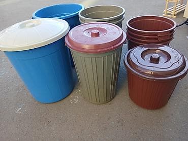 Nasoslar və hidroforlar: Plastik qapaqlı vedrə və tullantı qabları dəsti - Müxtəlif həcm və — 5