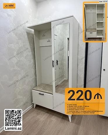 qapi ucun setkalar: Dəhliz Dolabı – La Mini - Ölçülər: D 45 × H 200 × E 100 sm - Rəng — 1