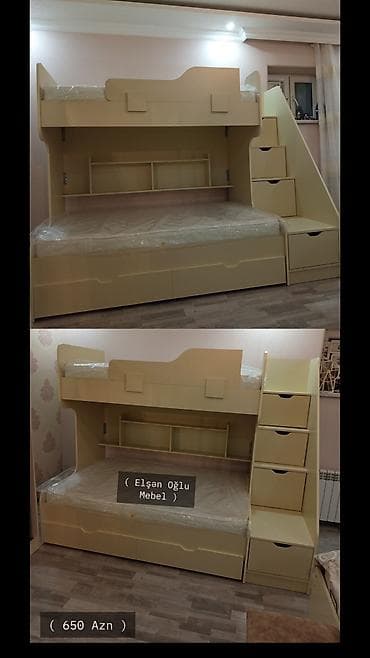 Oğlan və qız üçün, Yeni, Çarpayı, Matras ilə, Siyirməli, Laminat