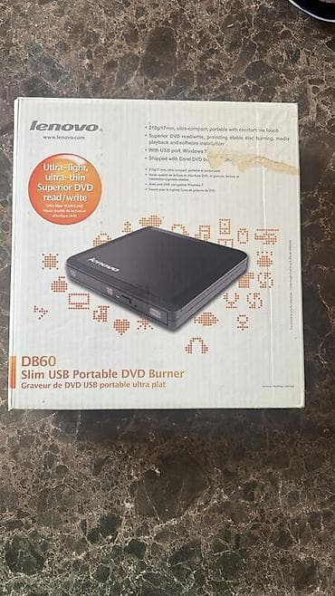 komputer notebook: Lenovo DB60 Slim USB Portable DVD Burner - Ultra-yüngül və nazik — 1