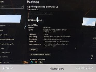 Hometech noutbuk - Rəng: ağ, yüngül və nazik korpus - Ekran: təxminən — 8