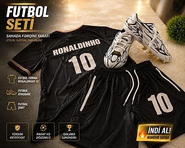 sortlar: Futbol Seti – Ronaldinho 10 Dəst tərkibi: - Futbol forması (qara) — 1
