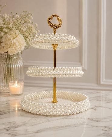sufre: Tort və şiriniyyat qabı, rəng - Qızılı, Metal — 1