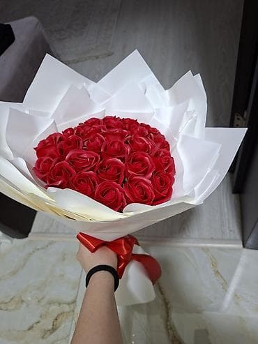 Саженцы деревьев: Qırmızı güllər buketi – elegant hədiyyə - Tərkib: çoxsaylı qırmızı — 2