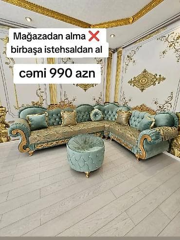 Mebel: Yeni, Künc divan, Divan, Bazasız, Açılmayan — 1