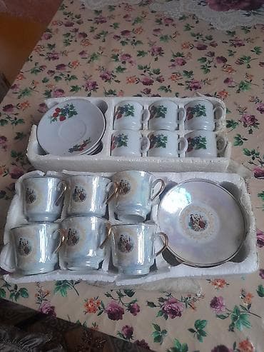 Qab-qacaq və mətbəx ləvazimatları: Çay dəsti, rəng - Ağ, Farfor — 1