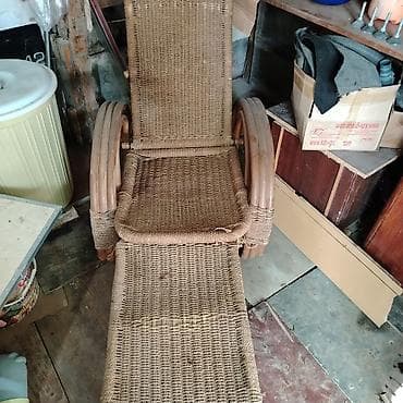 Rattan yelləncək-şezlonq kreslo - Material: təbii rattan toxunuşu
