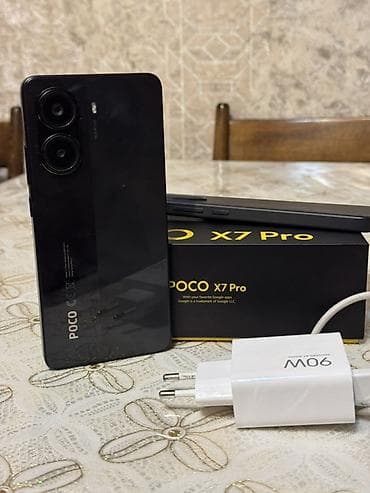 cdma telefonlar satisi: Poco X7 Pro, 512 GB, rəng - Qara, Sensor, Barmaq izi, Simsiz şarj — 1